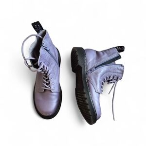 Dr. Martens 1460 Youth US 4 Pascal J Lavender Metallic Leather Boots Lace Up